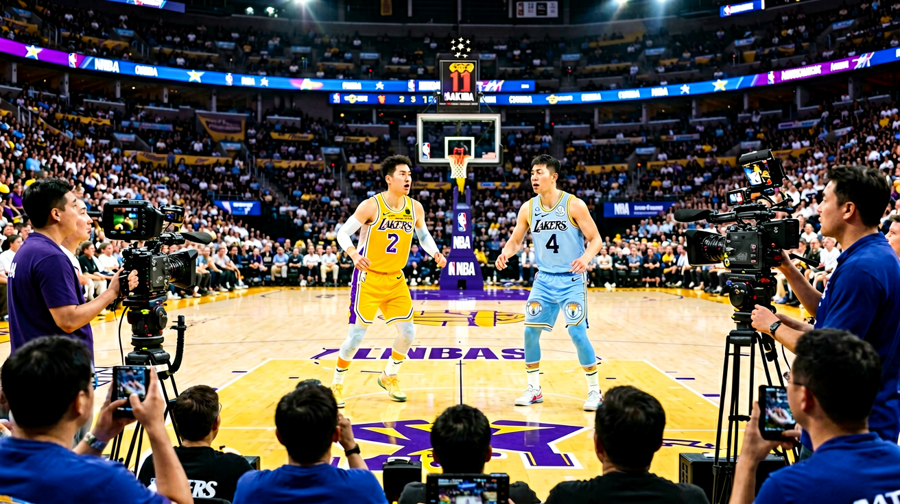 NBA湖人对阵勇士比赛现场